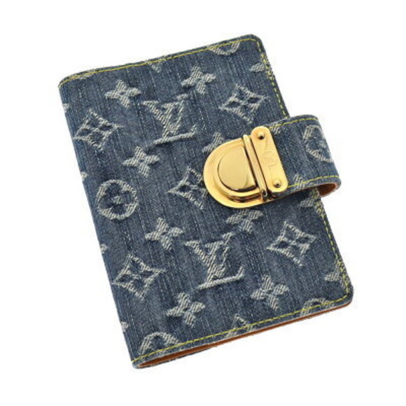 Louis Vuitton Agenda PM Monogram Denim Leather Blue Yellow - Picture 1 of 6